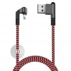 Кабель Partner/Olmio USB to Apple Lightning 1.2m 2.1A X-Game Neo ткань оранжевый