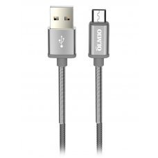 Кабель Partner/Olmio USB to microUSB 1.2m 2.1A пружинный серый