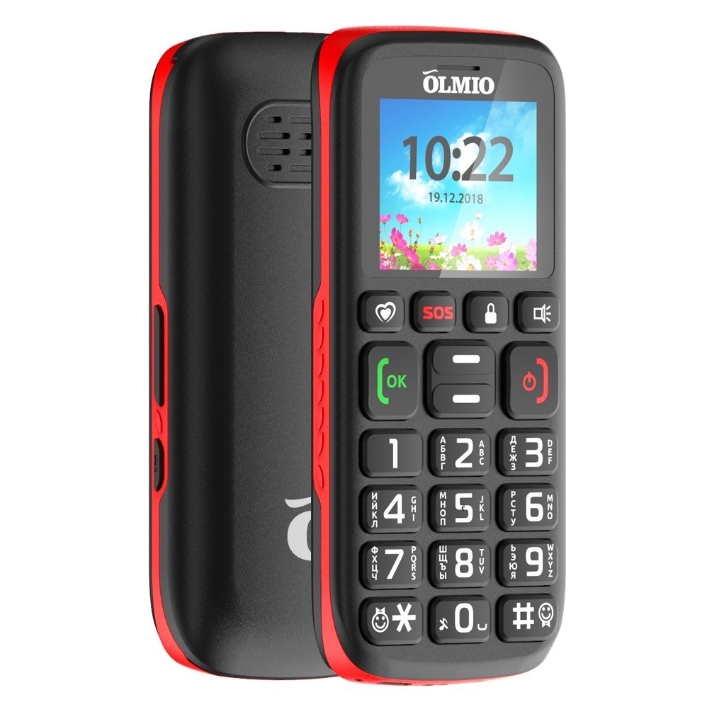 Телефон Olmio C17 черно-красный
